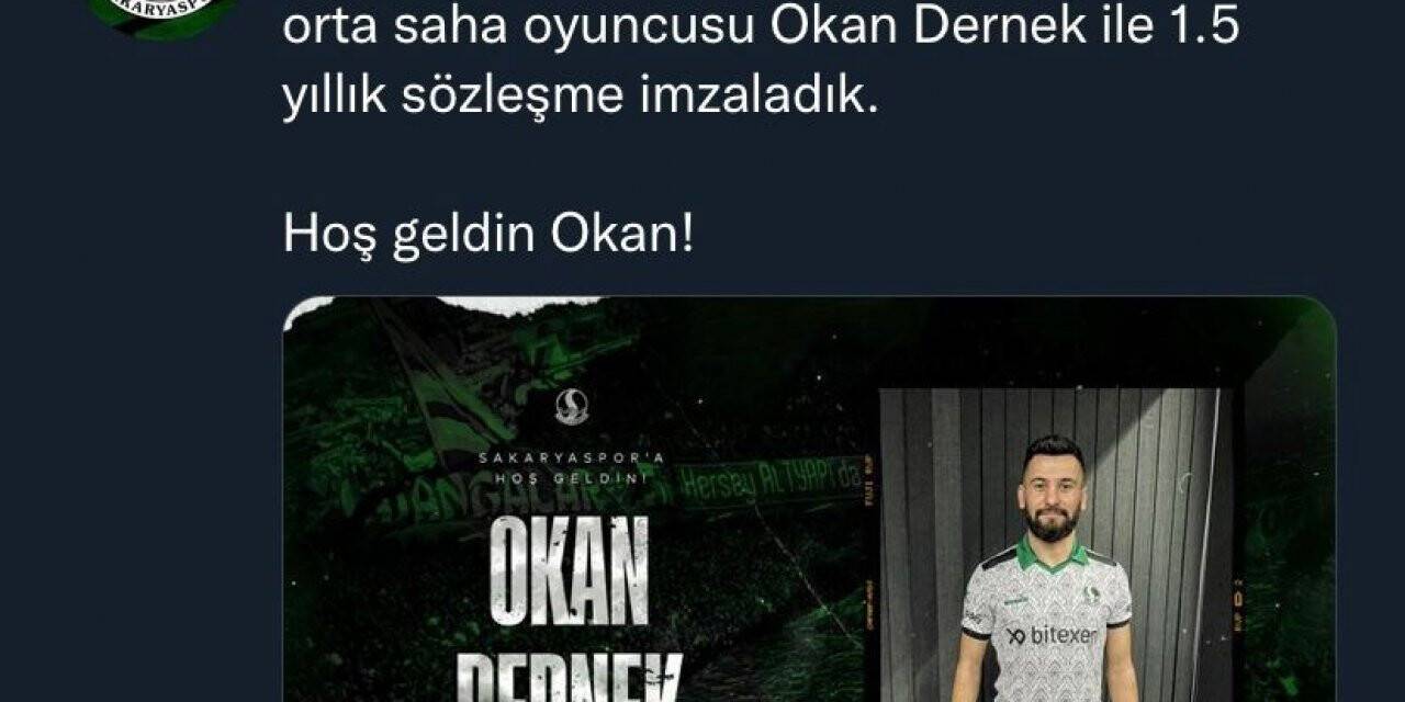 Sakaryaspor, Okan Dernek ile anlaştı