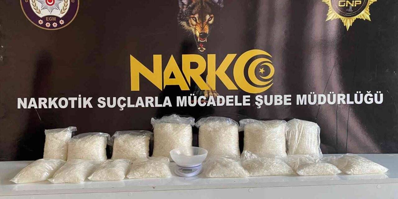 Gaziantep’te 13 kilo metamfetamin ele geçirildi
