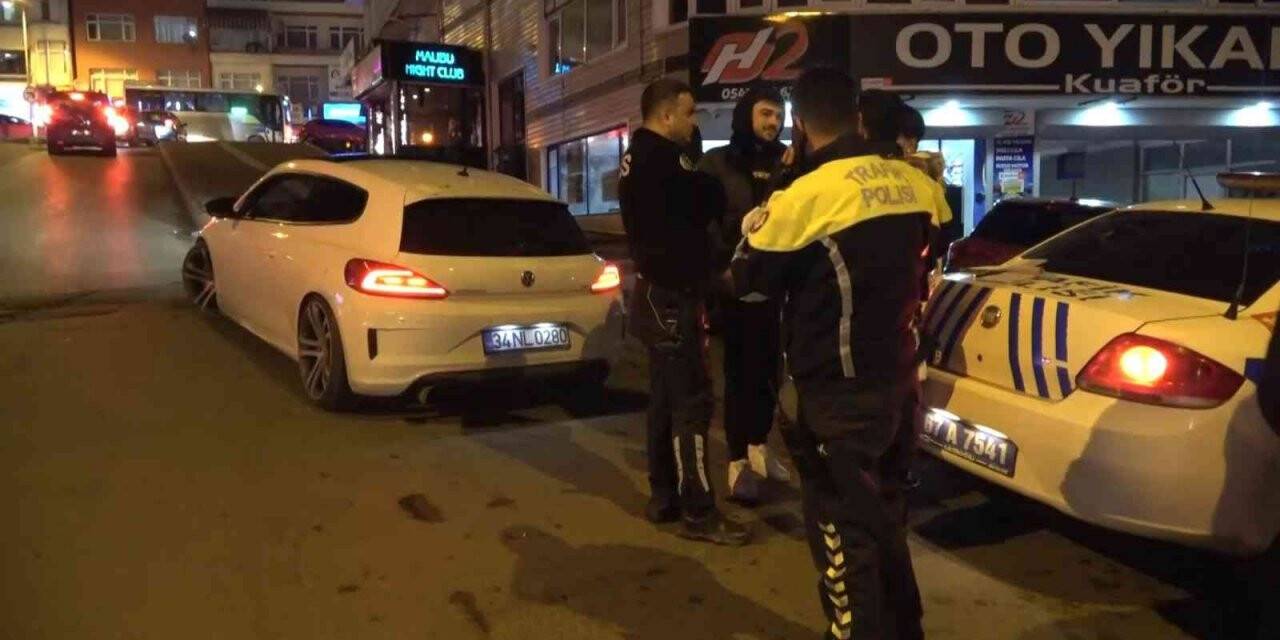 Abartı egzozla yüksek ses çıkartınca yeni yıla arabasız girdi