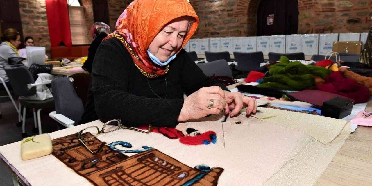 Yıldırımlı kadınlar keçe sanatını yaşatıyor