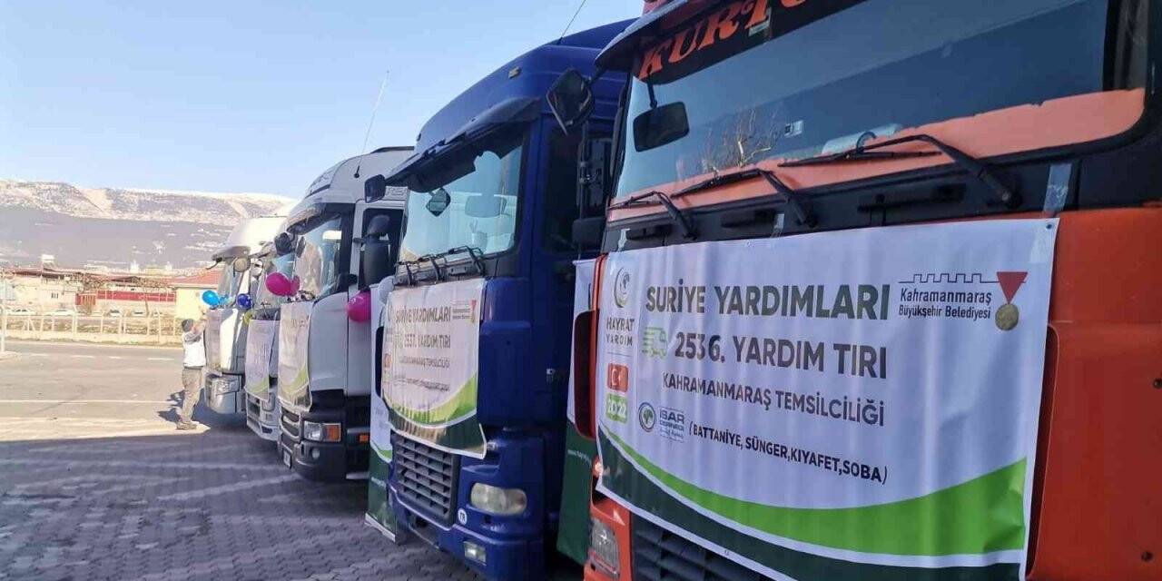 Kahramanmaraş’ta Suriye’ye 5 tır insani yardım