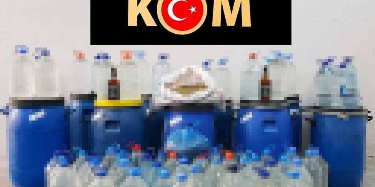 Çorum’da 43 ayrı operasyonda binlerce litre kaçak ve sahte alkol ele geçirildi