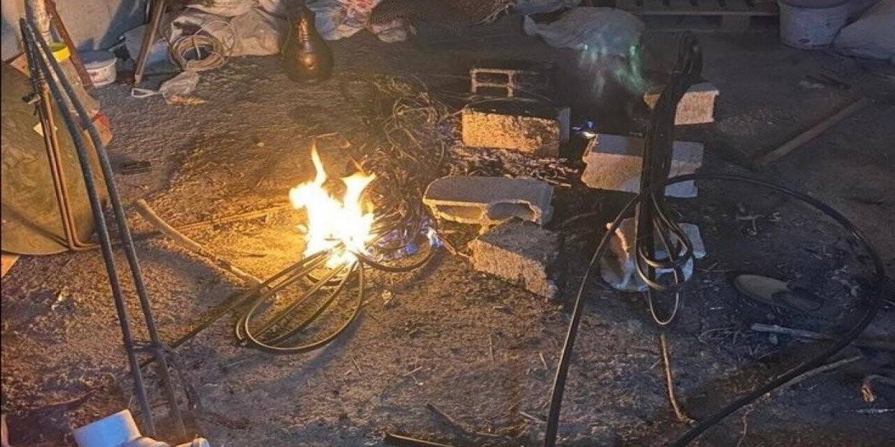 Telefon kablolarını çalan şahıs yakalandı