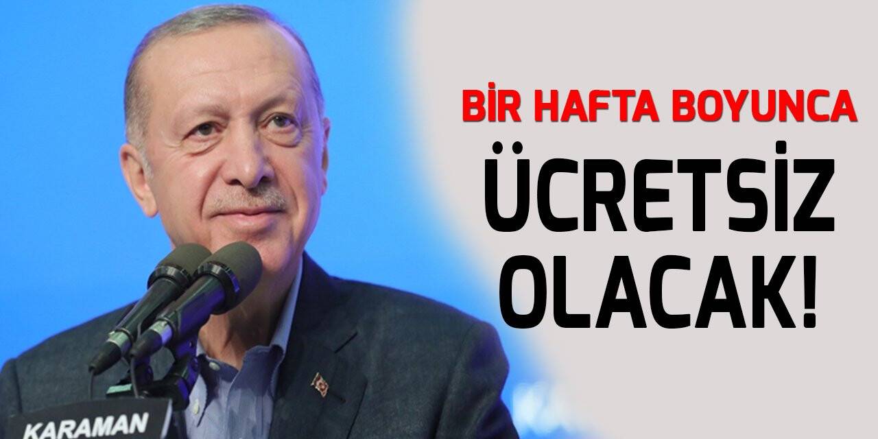 Cumhurbaşkanı Erdoğan: Konya-Karaman hızlı treni bir hafta boyunca ücretsiz hizmet verecek