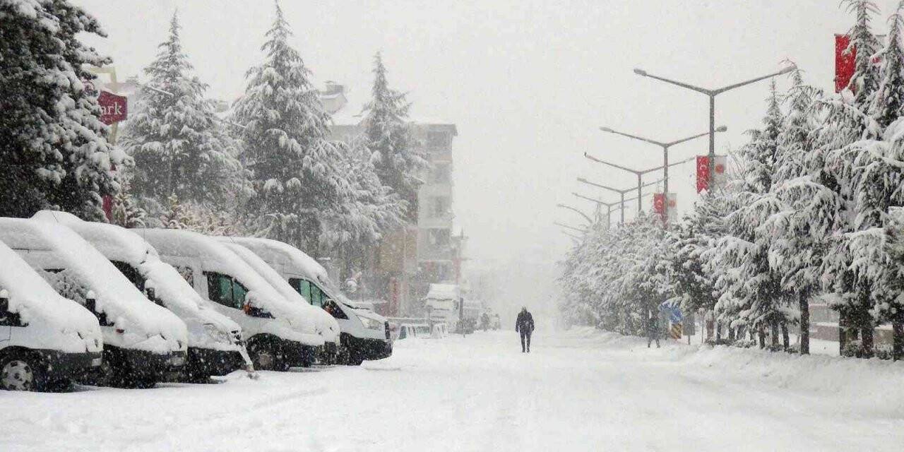 Ahlat’ta yoğun kar yağışı