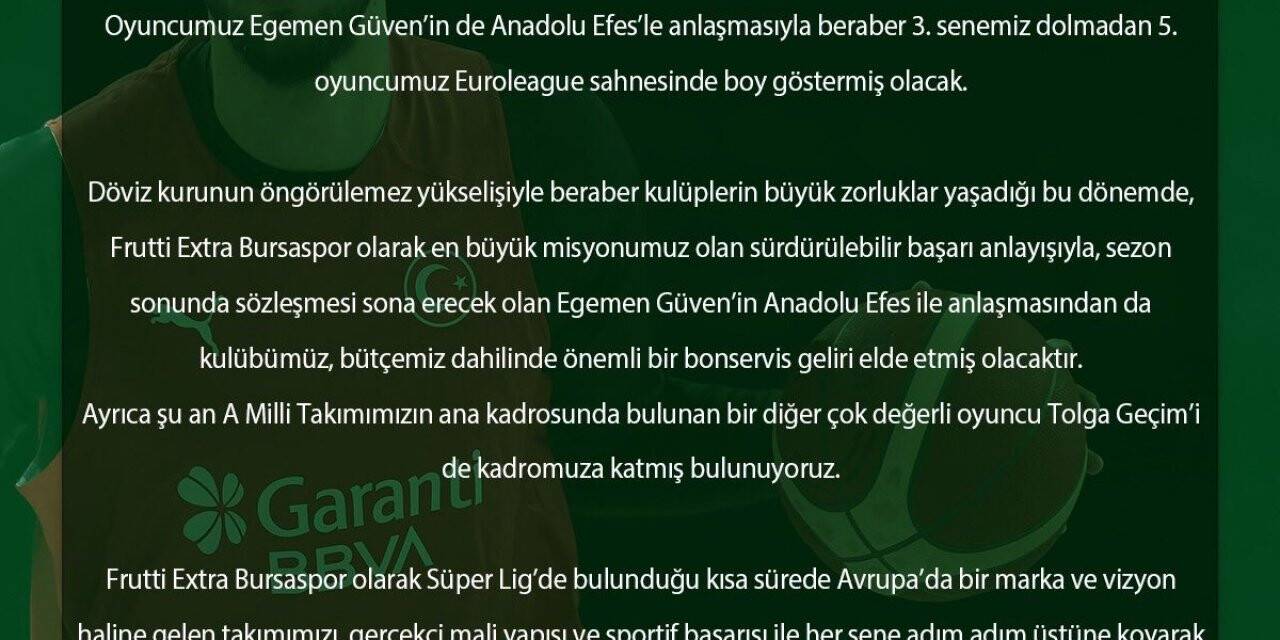 Sezer Sezgin: “Tolga Geçim’i kadromuza katmış bulunuyoruz”