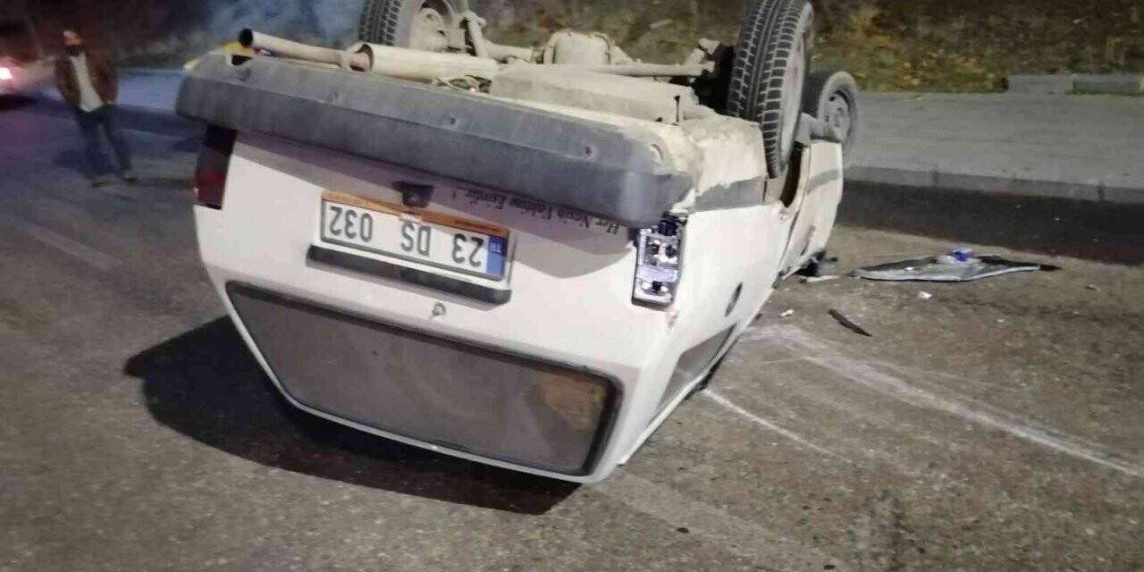 Elazığ’da otomobil takla attı: 2 yaralı
