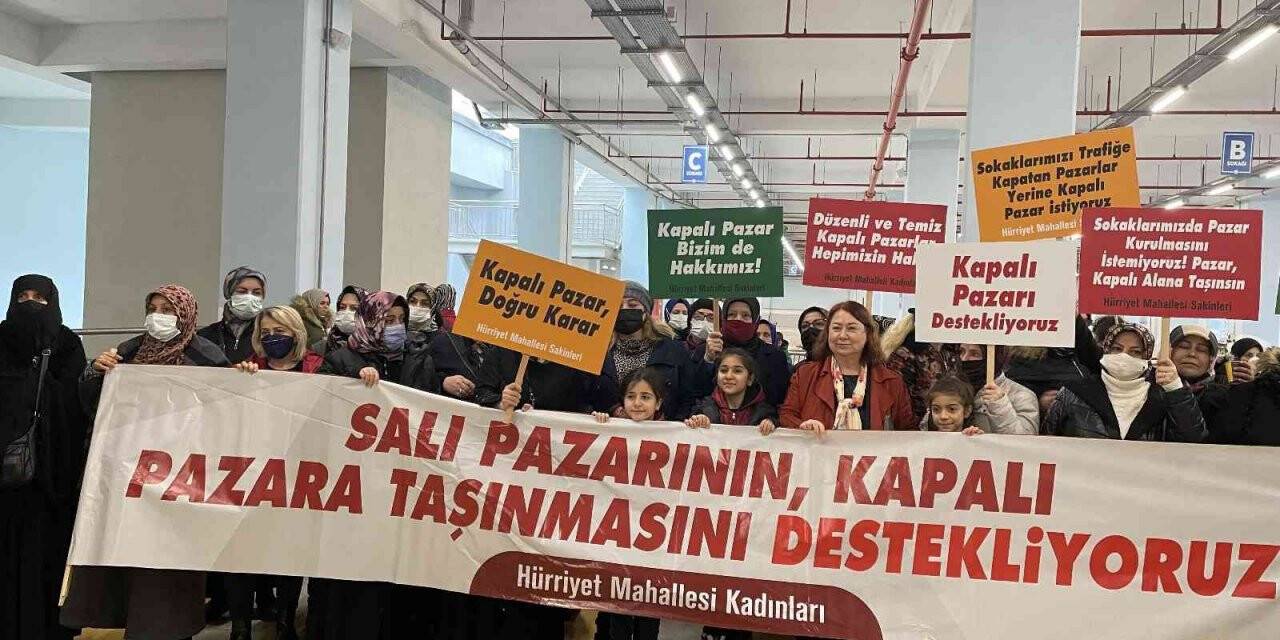 Gaziosmanpaşalı kadınlardan kapalı pazar alanına tam destek