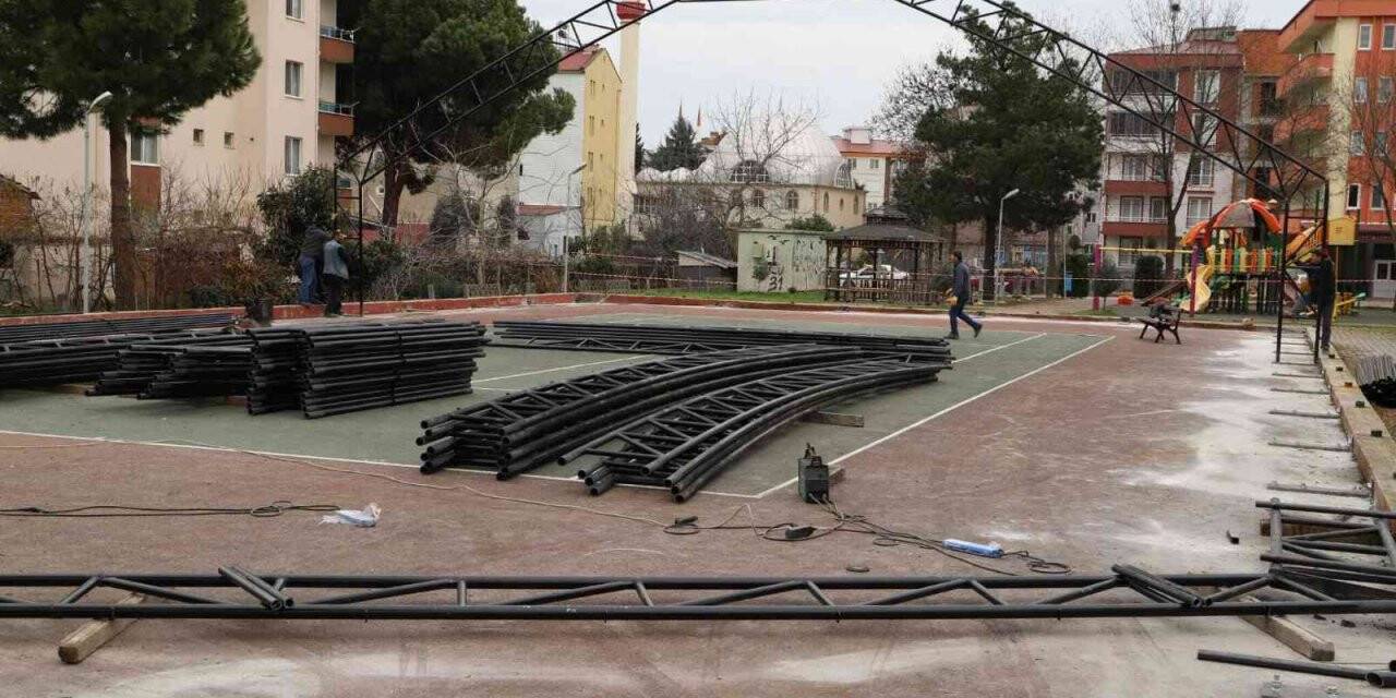 19 Mayıs ilçesinde kapalı tenis kortu için çalışmalar başladı