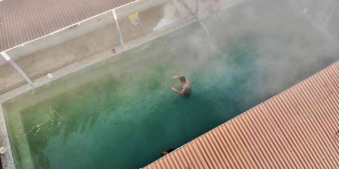 Dondurucu soğuklarda şifa arayanların uğrak mekanı: ‘Diyadin Kaplıcaları’