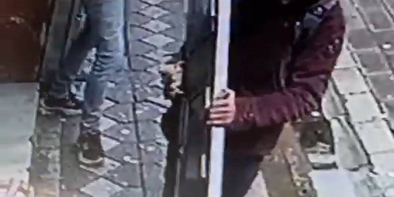 Zeytinburnu’nda binanın dış kapısını çalan hırsızlar kamerada