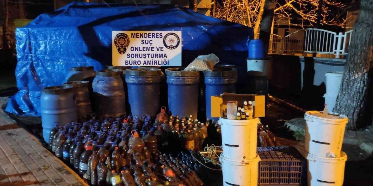 Evde sahte şarap üreten kişi gözaltına alındı