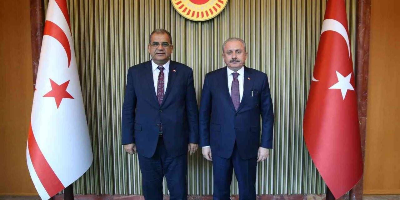 TBMM Başkanı Şentop, KKTC Başbakanı Faiz Sucuoğlu’nu kabul etti