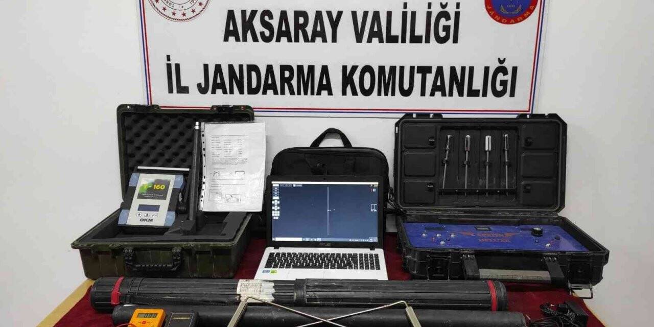Aksaray’da kaçak kazı yapan 8 şüpheli suçüstü yakalandı