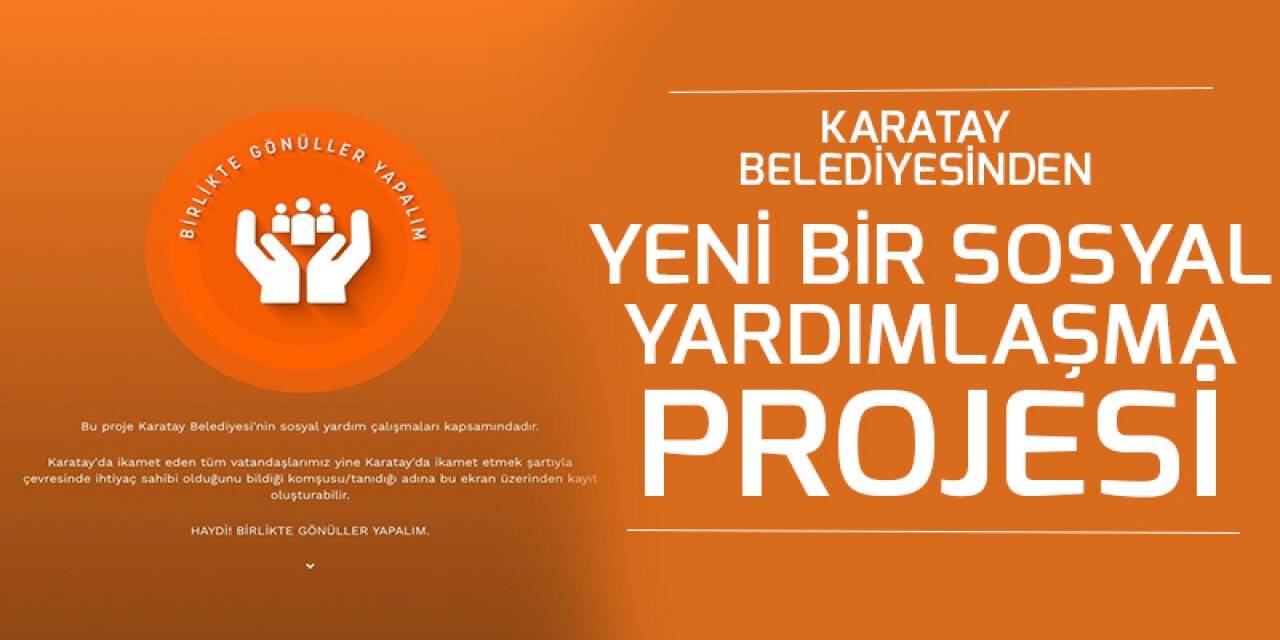 Karatay Belediyesinden yeni bir sosyal yardımlaşma projesi