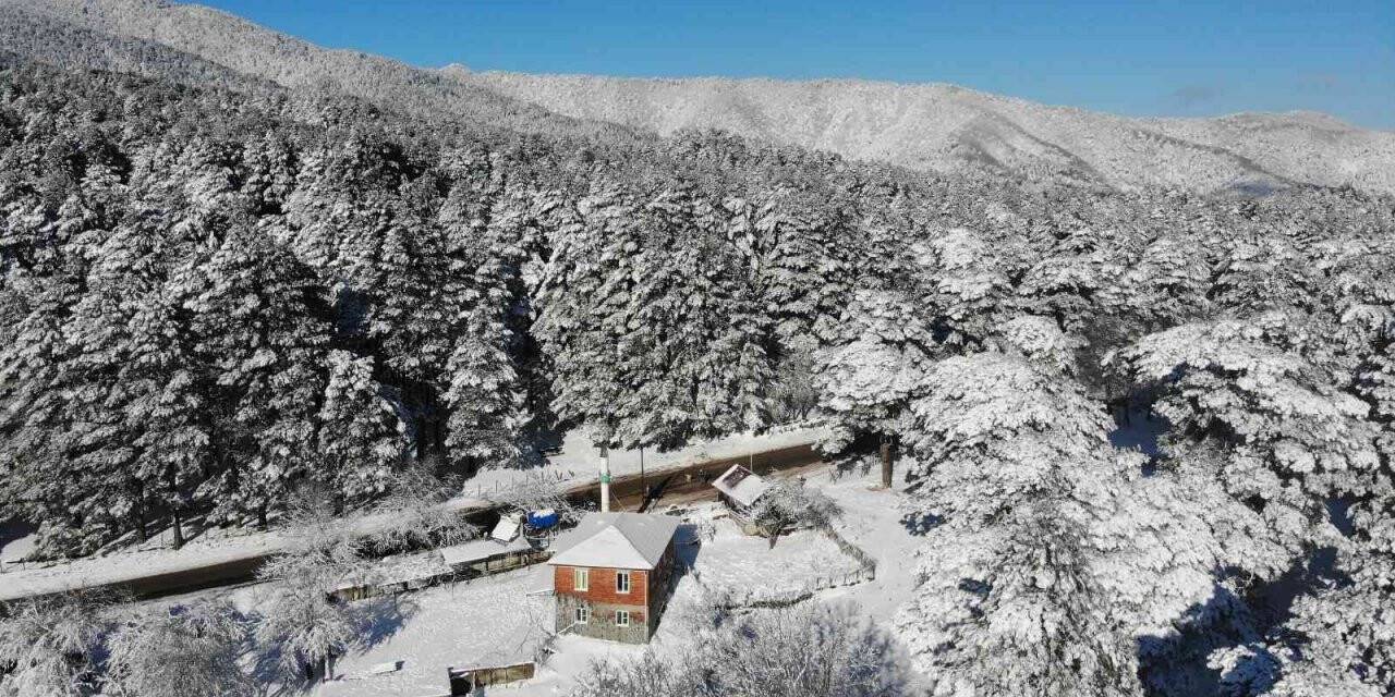 Kazdağları adeta gelinlik giydi