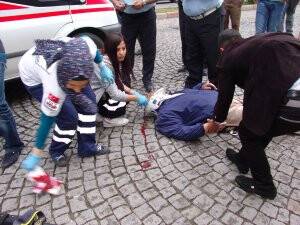 Konya'da otomobil yayaya çarptı: 1 yaralı