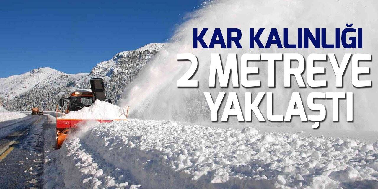Konya-Antalya karayolunda kar kalınlığı 2 metreye yaklaştı