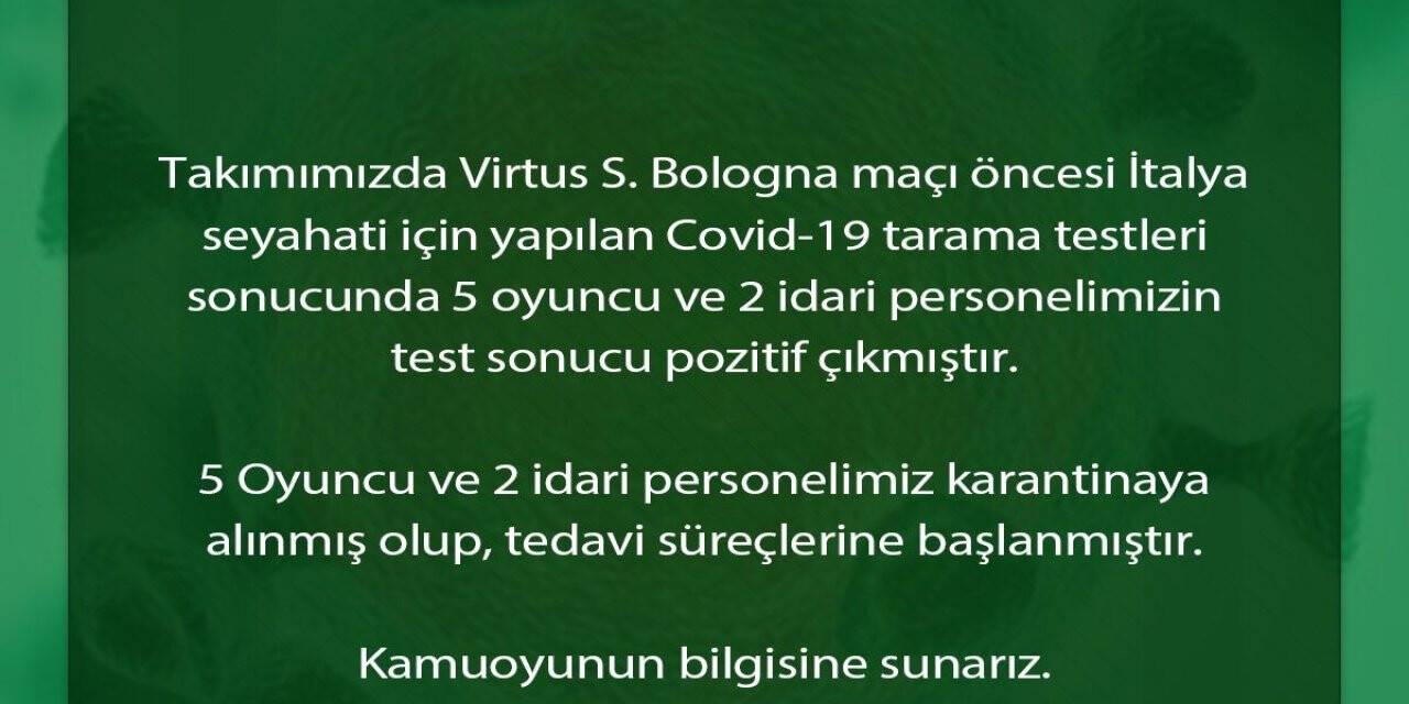 Frutti Extra Bursaspor’da 7 ismin Covid-19 testi pozitif çıktı