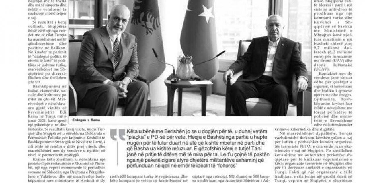 Erdoğan, Arnavutluk’ta gazeteye makale yazdı