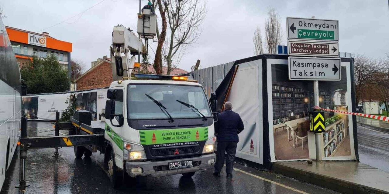 Beyoğlu’nda budanan ağaç dalları vatandaşlara yakacak olarak dağıtıldı