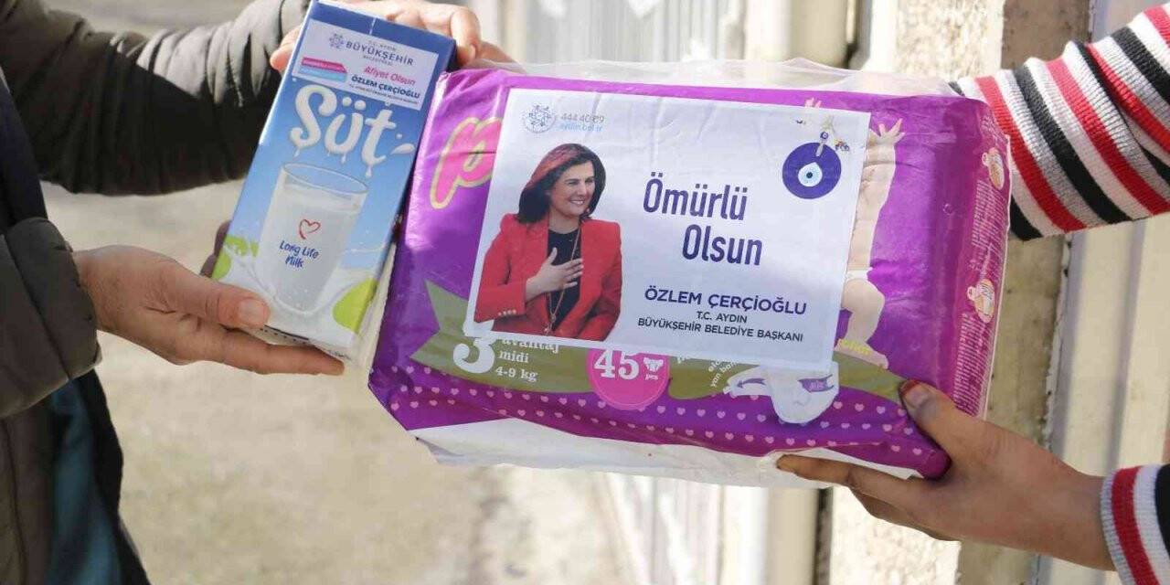 Aydın Büyükşehir Belediyesi’nden bebek bezi ve süt desteği