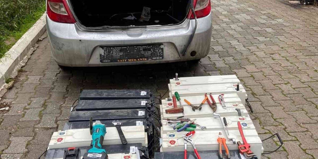 100 bin lira değerinde 14 adet akü çalan 3 şüpheli tutuklandı