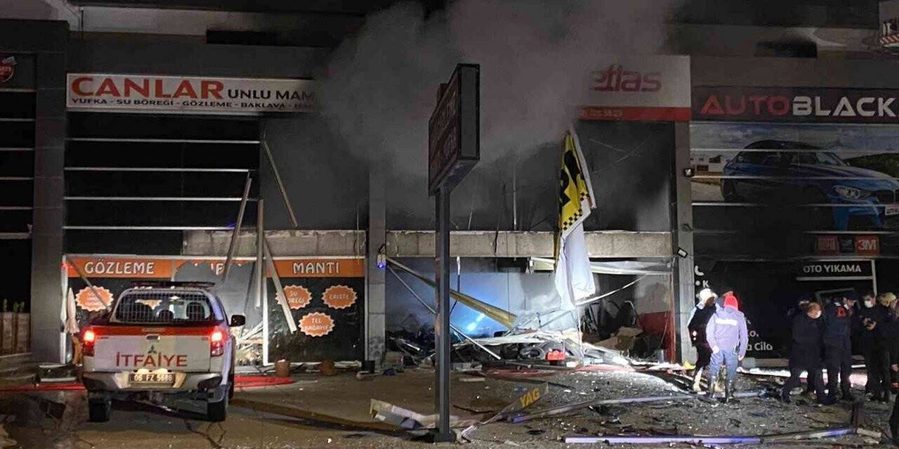 Ankara’da oto lastikçi dükkanında patlama: 3 iş yeri kullanılamaz hale geldi