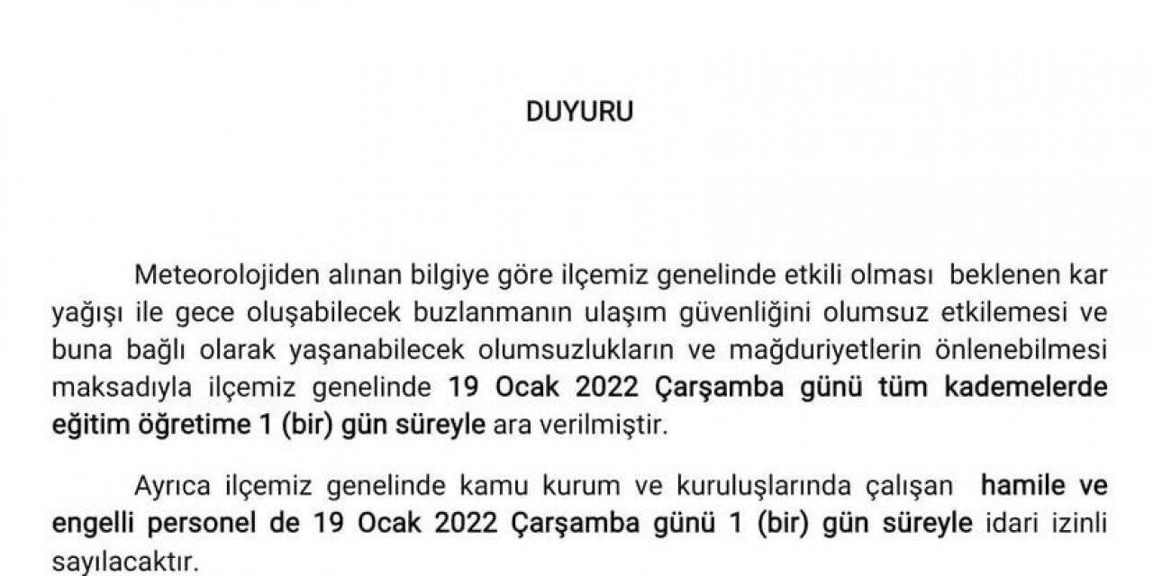 Yenişehir ve Orhaneli’de eğitime kar engeli
