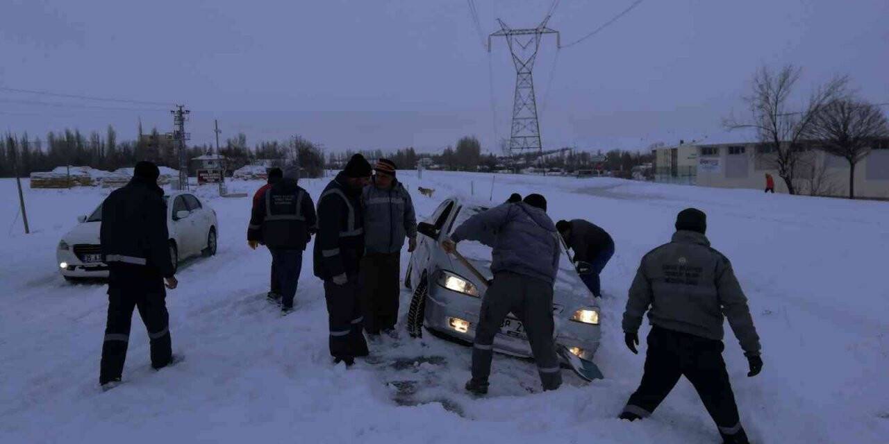 Bünyan’da karla mücadele