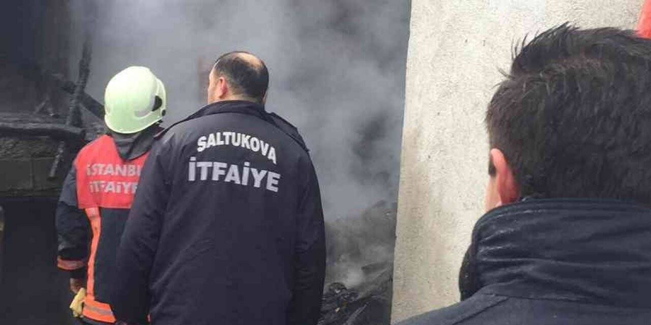 Emekli imamın evinde yangın çıktı