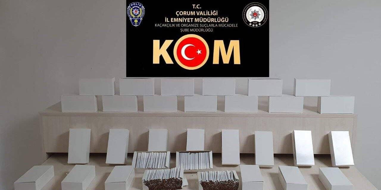 Çorum’da kaçak makaron operasyonu