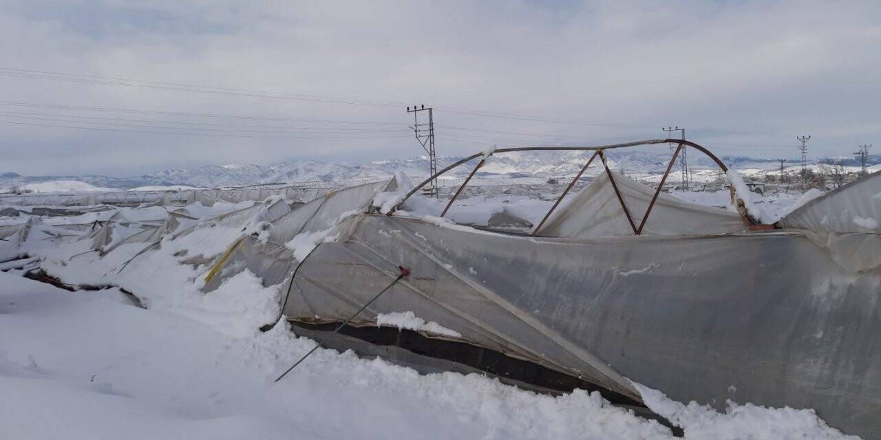 Kahramanmaraş’ta seralar karda zarar gördü