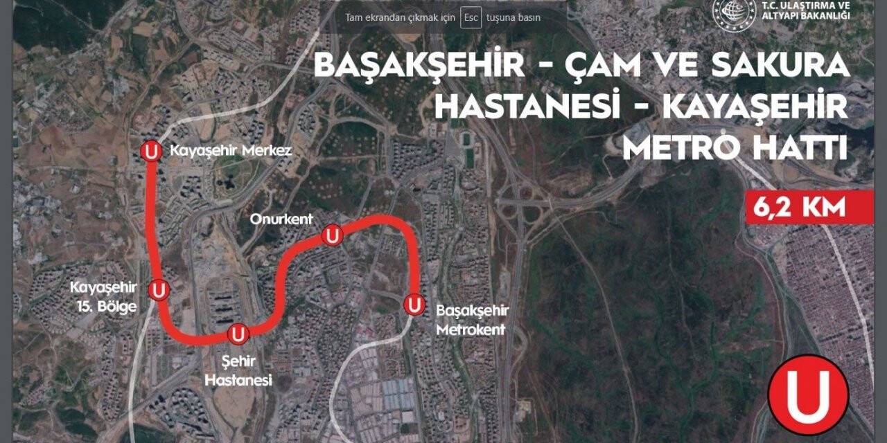 Ulaştırma ve Altyapı Bakanlığı, Başakşehir-Kayaşehir metro hattının yüzde 95’ini tamamladıklarını açıkladı