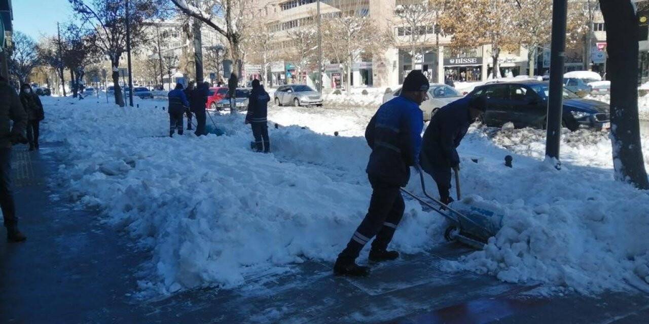 Gaziantep karla mücadele devam ediyor
