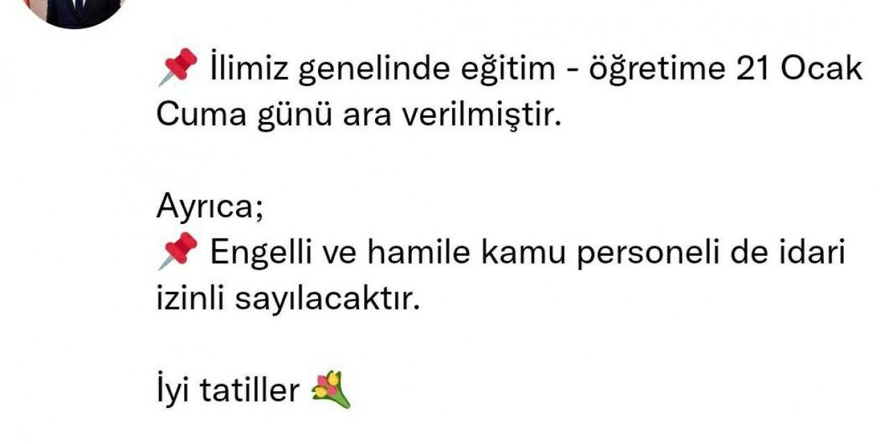 Gaziantep’te okullar 1 gün tatil edildi