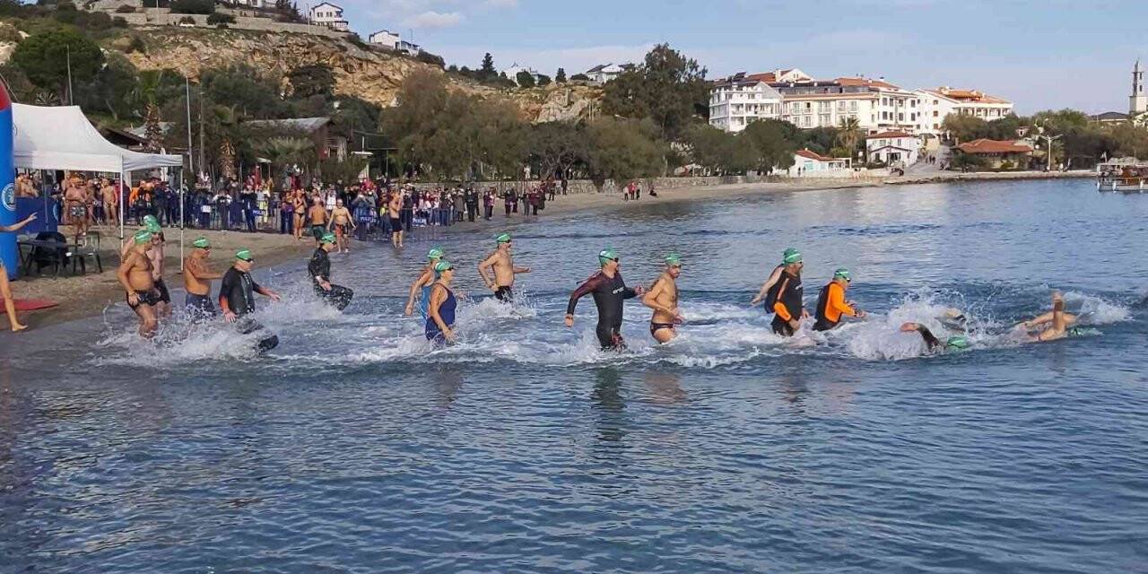 Datça’da ’16. Açık Deniz Kış Yüzme Maratonu’ düzenlendi