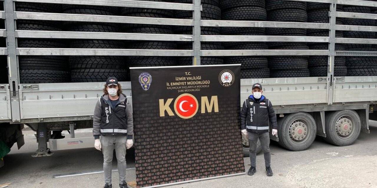 2 milyon TL değerinde kaçak araç lastiği ele geçirildi