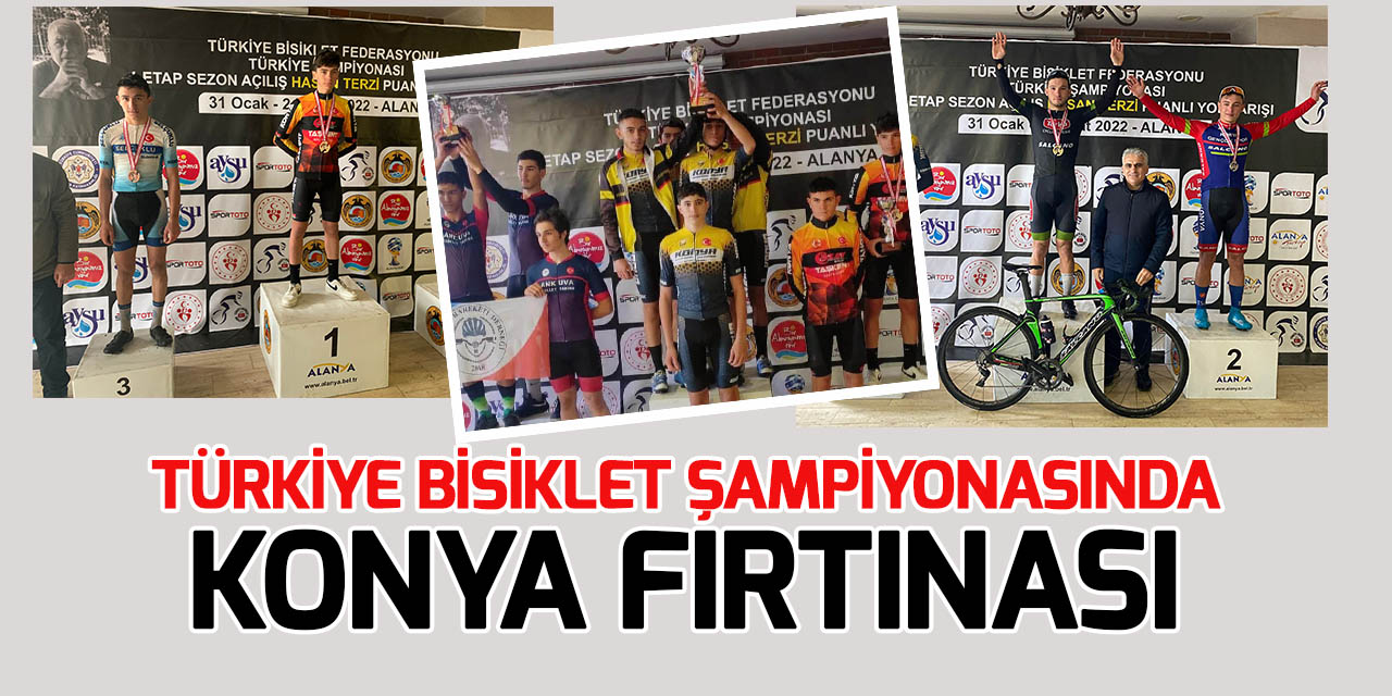 Türkiye Bisiklet Şampiyonasında Konya fırtınası esti