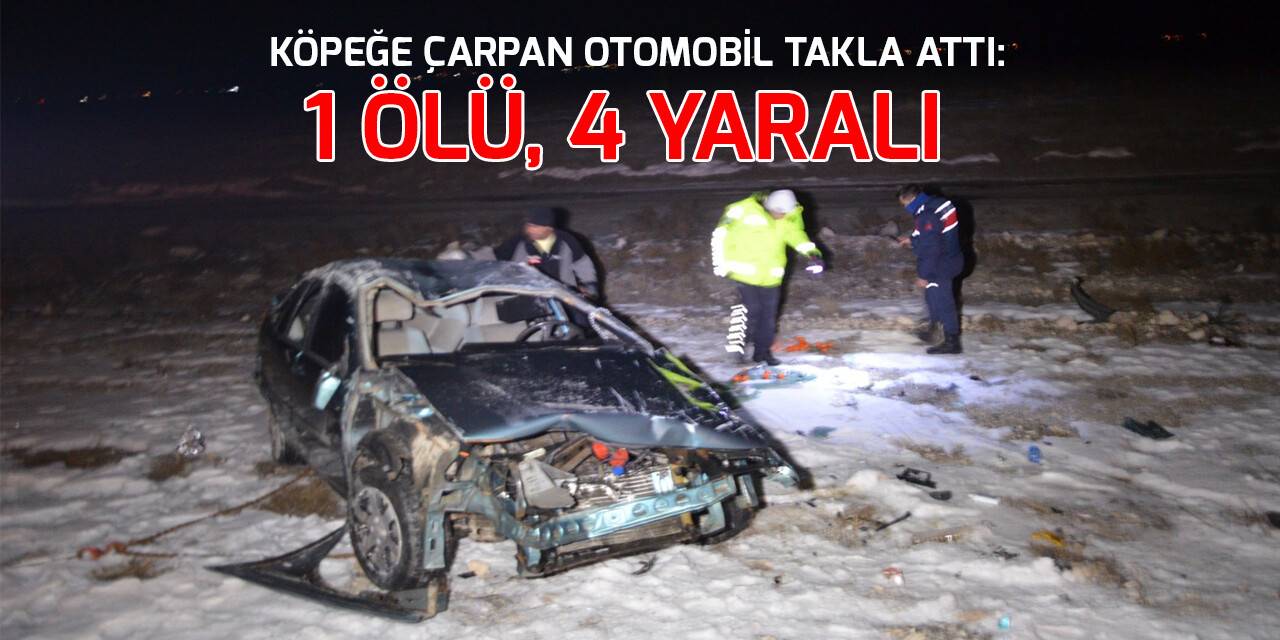 Köpeğe çarpan otomobil takla attı: 1 ölü, 4 yaralı