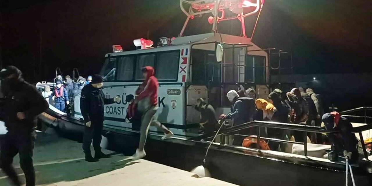 Datça’da Yunanlıların geri ittiği 62 düzensiz göçmen kurtarıldı