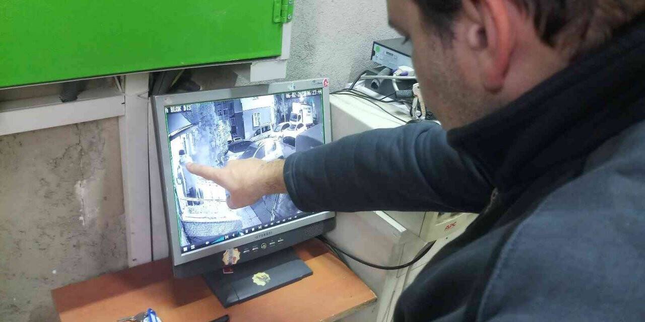 Diyafon hırsızı kamerada