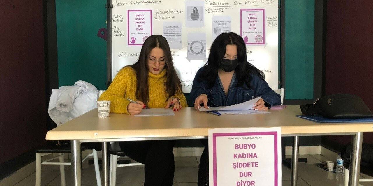 BUBYO öğrencilerinden kadına şiddeti önleme kampanyası