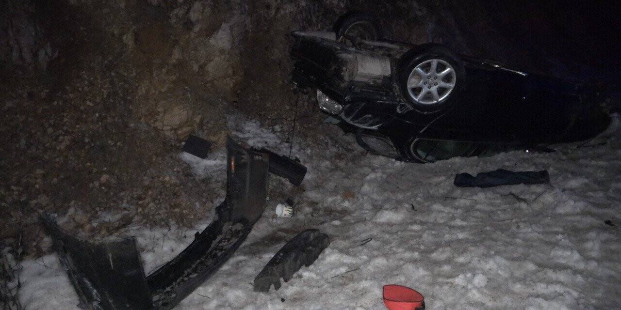 Kırklareli’nde şarampole devrilen otomobilde 2 kişi yaralandı