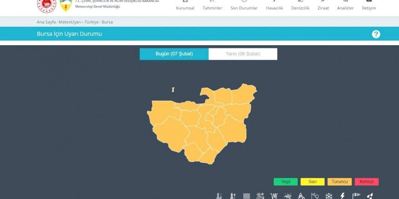 Meteorolojiden Bursa için 2 gün sürecek fırtına uyarısı