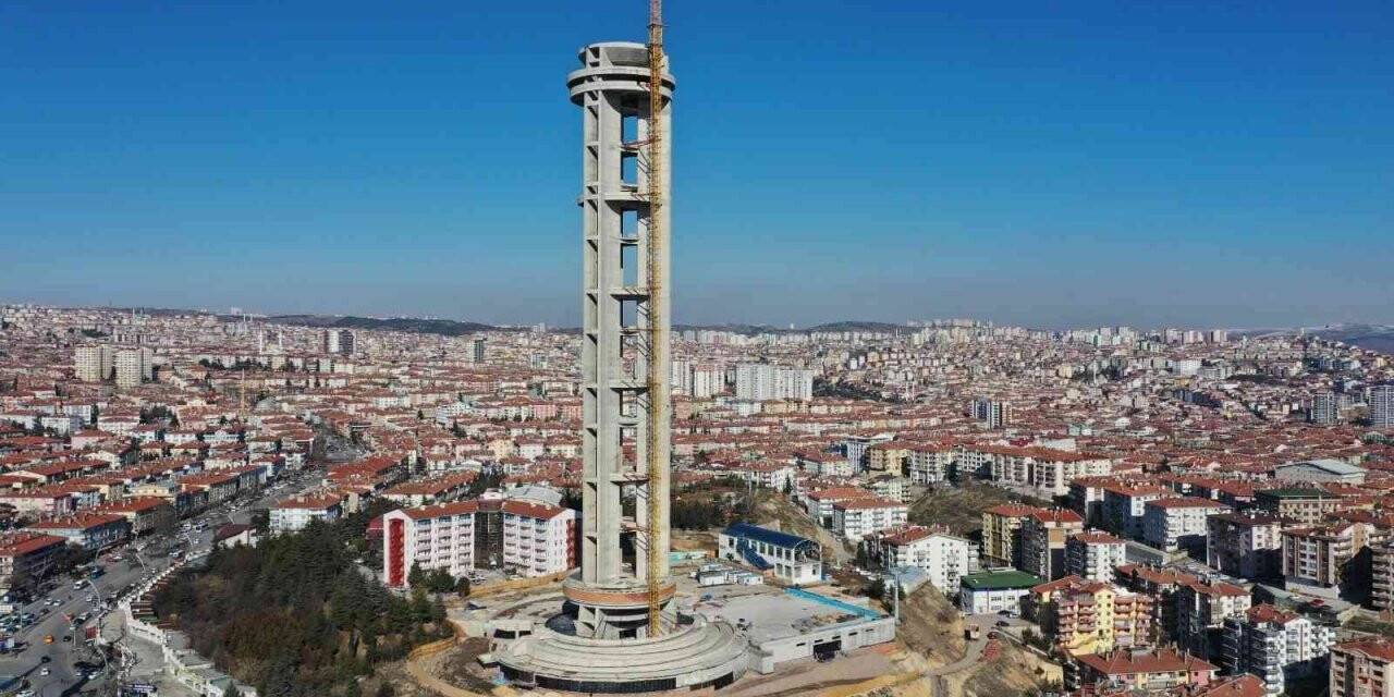 Keçiören’deki Cumhuriyet Kulesi yükselmeye devam ediyor