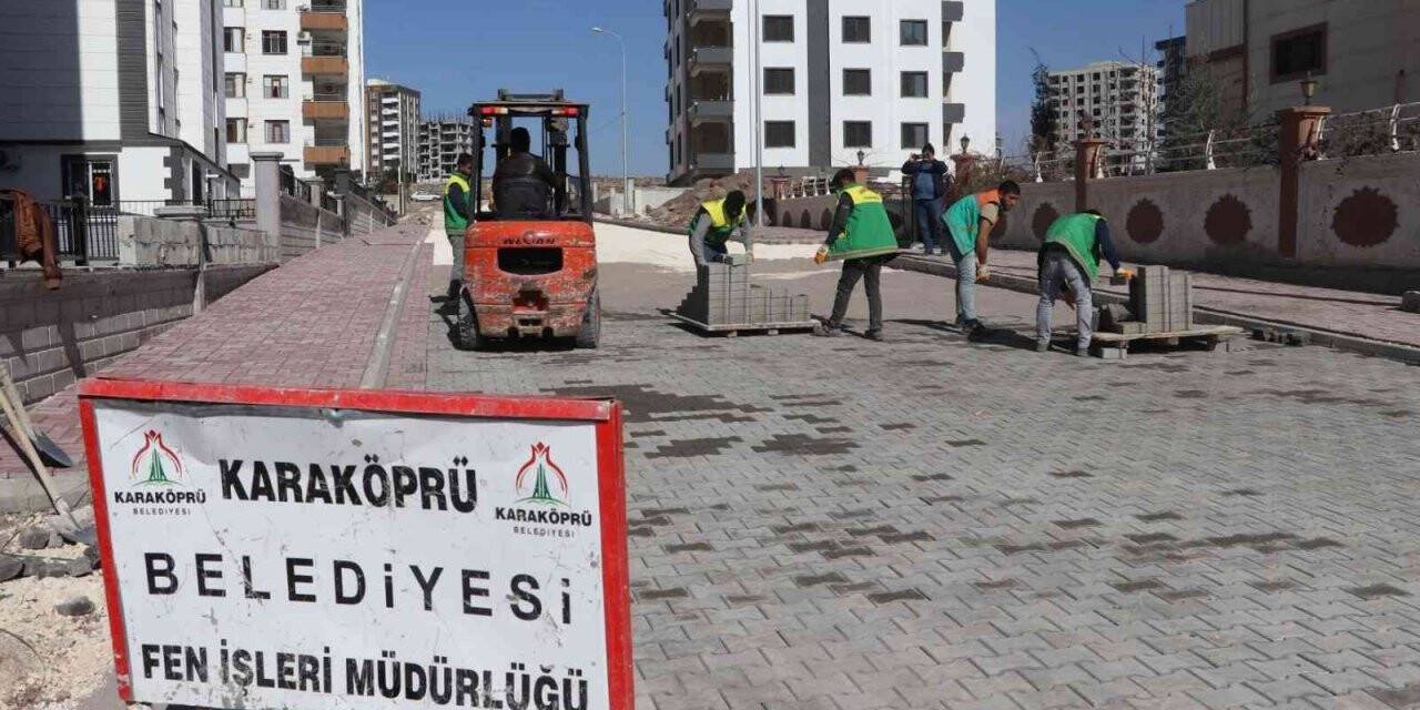 Karaköprü’de kilitli parke çalışmaları devam ediyor