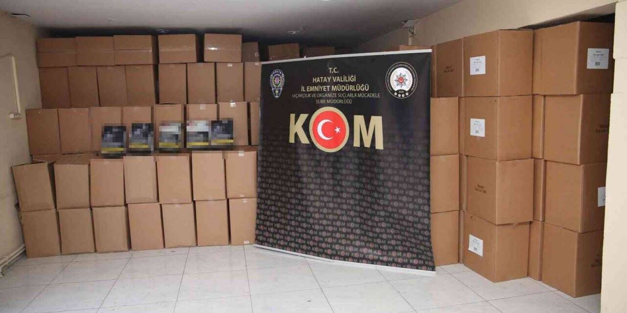 Hatay’da 8 ton kaçak tütün, 50 bin adet makaron ele geçirildi