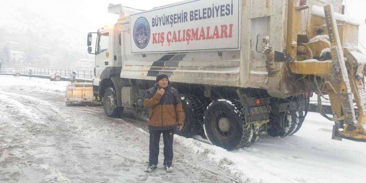 Kayseri’de karla mücadele devam ediyor