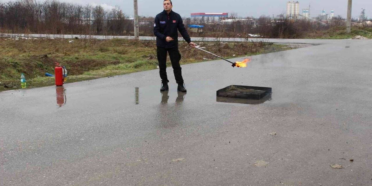 Yangına müdahale eğitimi verildi